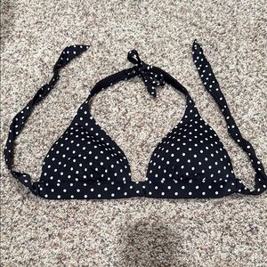 Black and White Polka Dot Bikini Top